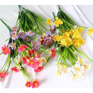 Hoa lụa/cành hoa thủy tiên 5 nhánh