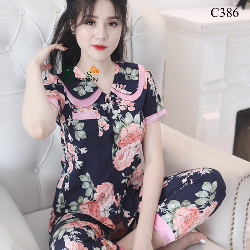 Quần áo nữ, đồ bộ mặc nhà nữ chất lụa hàn mềm mịn mát, không nhăn