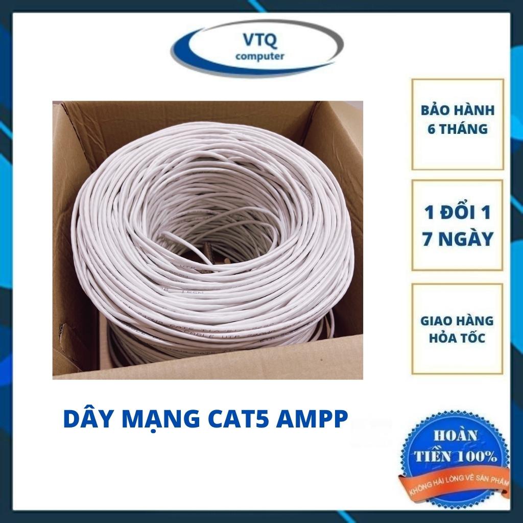 Dây mạng cat5,cáp mạng cat5e AMPP giá rẻ trắng cuộn 305m