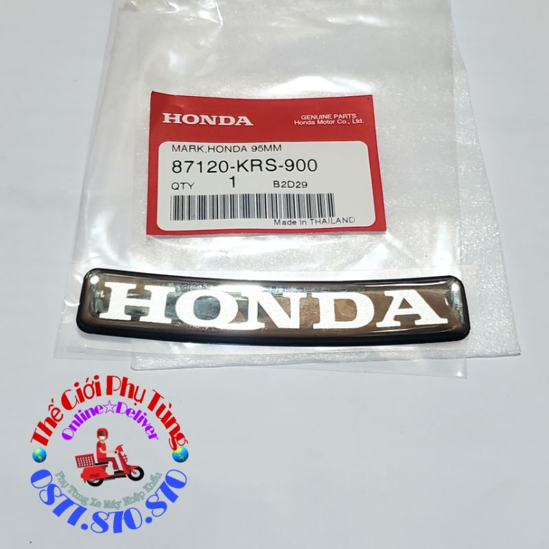 Tem chữ Honda dẻo mặt nạ Wave Alpha - ZX zin Honda Thái Lan - 87120-KRS-900