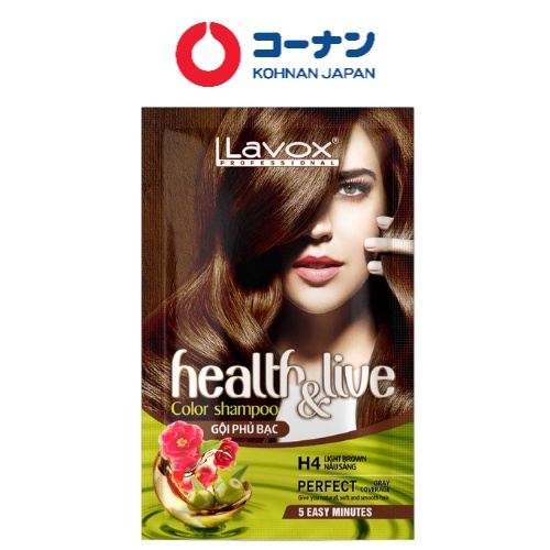 Thuốc Nhuộm Tóc LAVOX phủ bạc 30ml H4 Màu nâu sáng