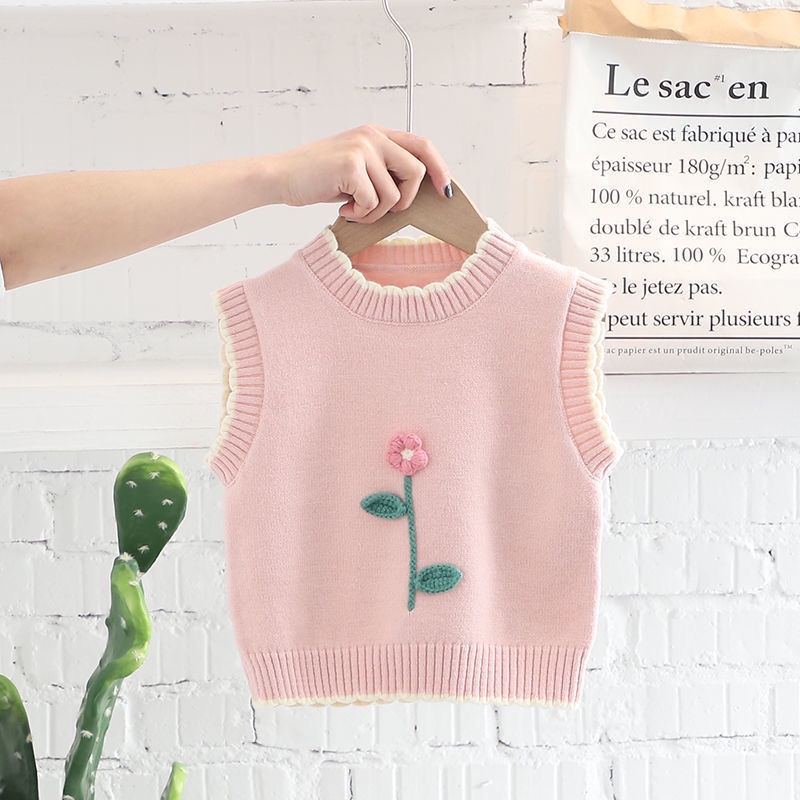Áo Len Không Tay Phong Cách Phương Tây Dễ Thương Cho Bé
