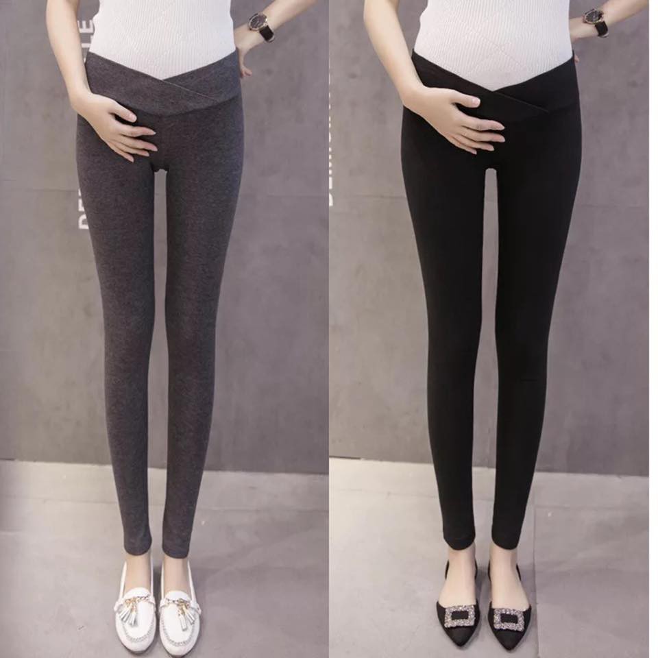 Quần Legging Bầu Dài / Ngố Cạp Chéo Chất Siêu Đẹp ( 45-62kg)