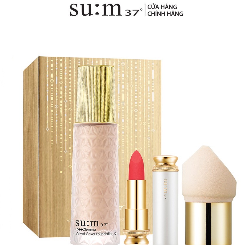 Set kem nền sum Losec Summa Velvet Cover Foundation 01