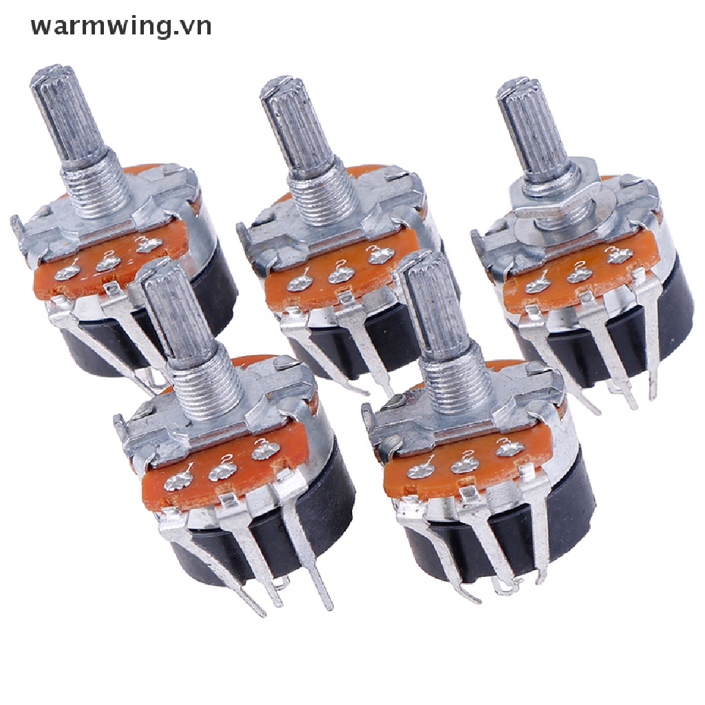 【warmwing】 5PCS Switch Carbon Potentiometer B500K WH138-4 Ohm Single Linear With Switch .