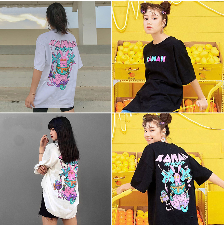 [7 Ngày Đổi /Trả Nếu Không Hài Lòng] Áo thun tay lỡ form rộng unisex siêu hot dáng suông freesize in Kawaii TL821 | BigBuy360 - bigbuy360.vn