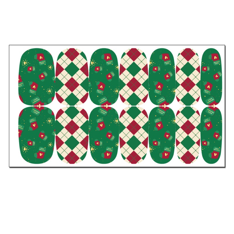 Đề Can Dán Móng Tay Toàn Diện Tự Dính Họa Tiết Cây Thông Giáng Sinh