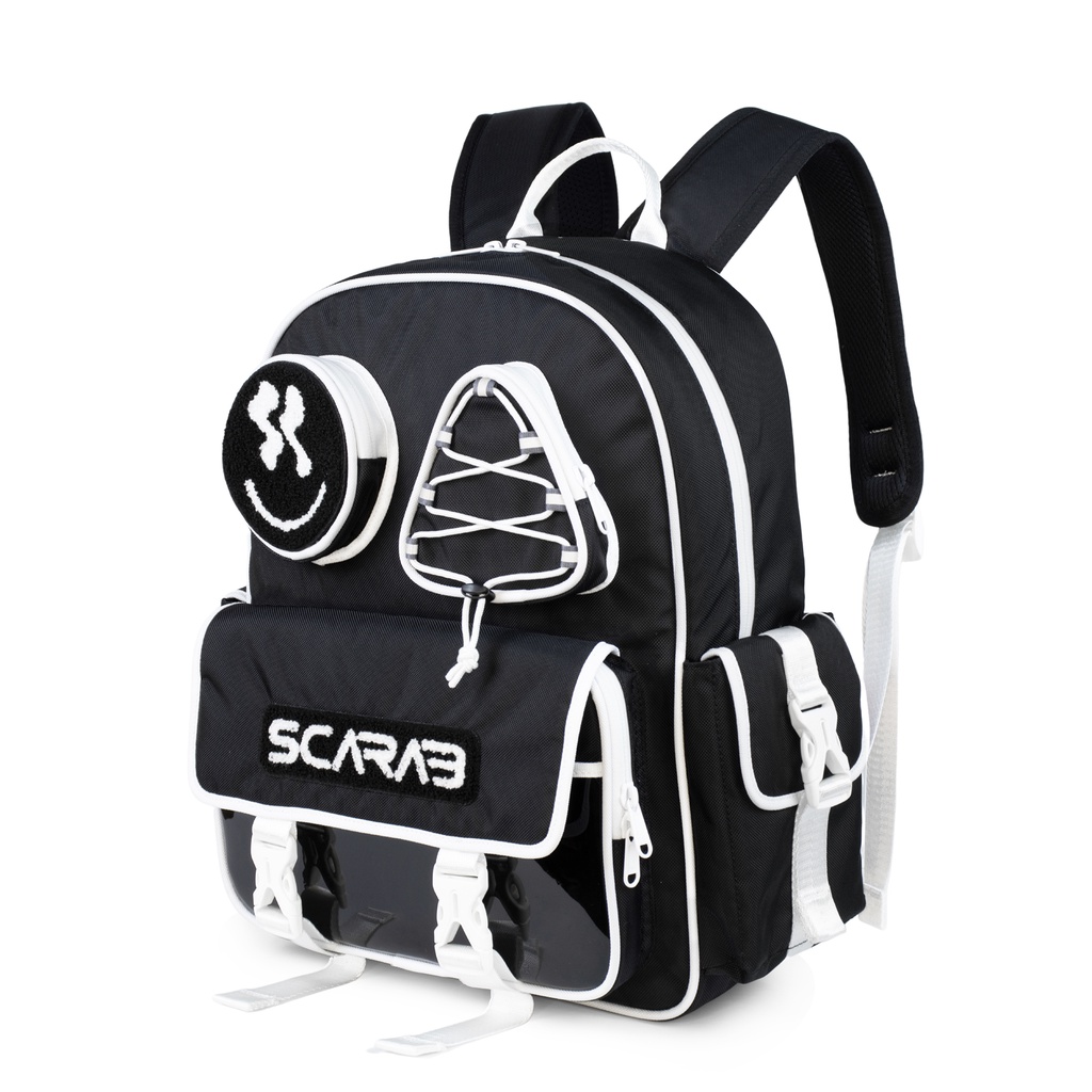 Balo Đi Học SCARAB - SHAPES™ Backpack Black White
