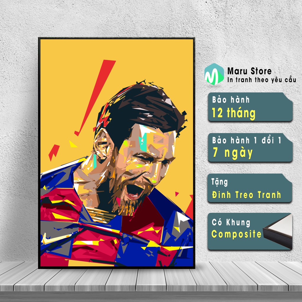 Tranh Cầu Thủ Bóng Đá Messi, Chuyên Trang Trí Phòng Net