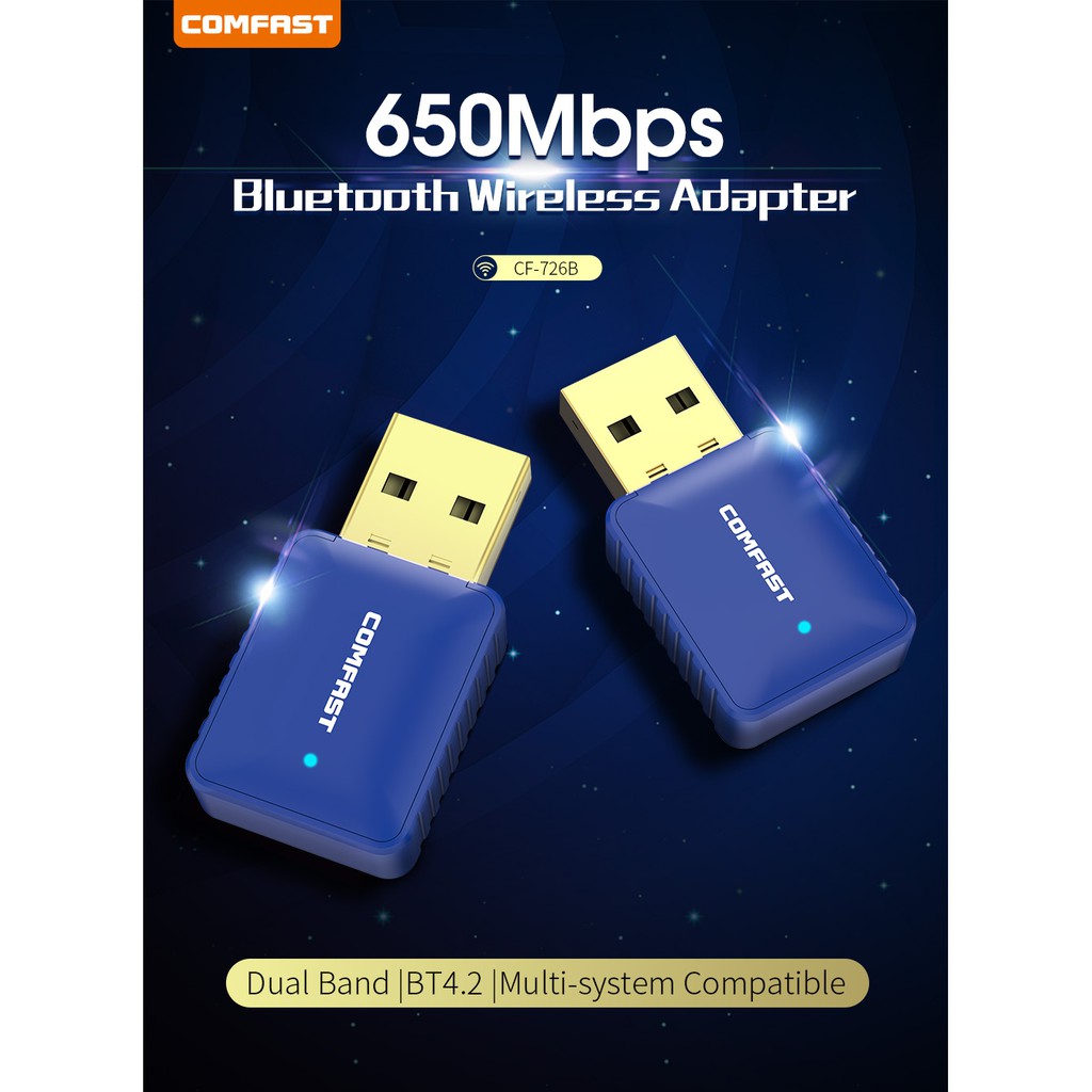 Usb Wifi mã CF-726B hai ăng ten 650Mbps Bluetooth4 Thiết bị kết nối WiFi 2 chiều