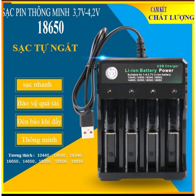 Bộ sạc thông minh/ sạc pin đa năng tự ngắt/ sạc pin 18650