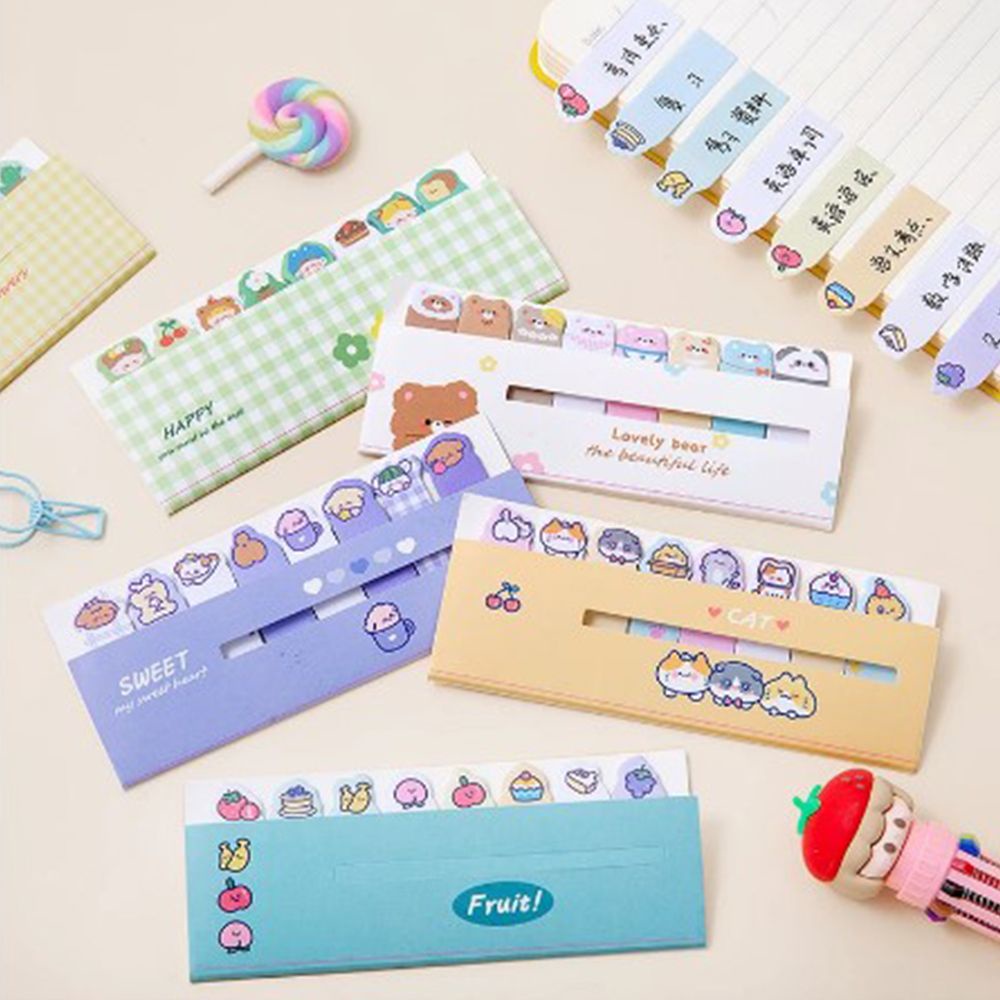 Set 120 giấy ghi chú tự dính in họa tiết hoạt hình dễ thương