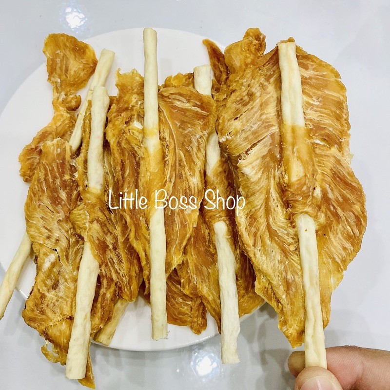 Ức gà xiên que sữa dành cho chó🥦