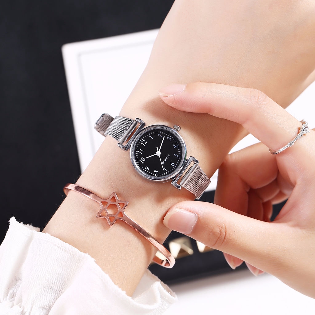 Đồng hồ đeo tay nữ dây thép không thép không gỉ mạ bạc thời trang tao nhã cho nữ | BigBuy360 - bigbuy360.vn