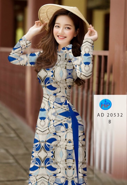 Vải Áo Dài Tằm Ý Lập Thể Đối Xứng