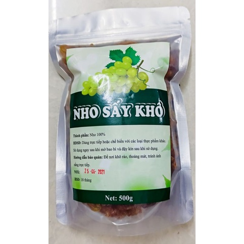 Nho Khô Xanh Không Hạt Ninh Thuận Sấy Dẻo 500g