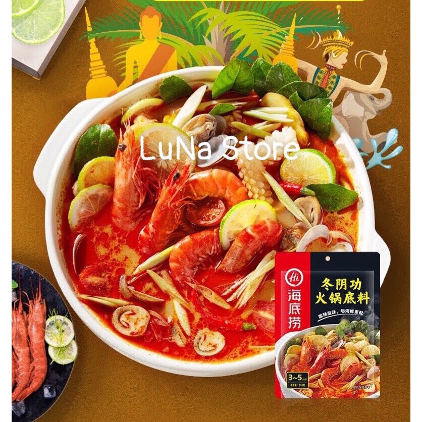 Gói Lẩu Thái tomyum 210g - Gia vị Haidilao đủ vị date mới ngon chuẩn vị nhà hàng - LuNa Store