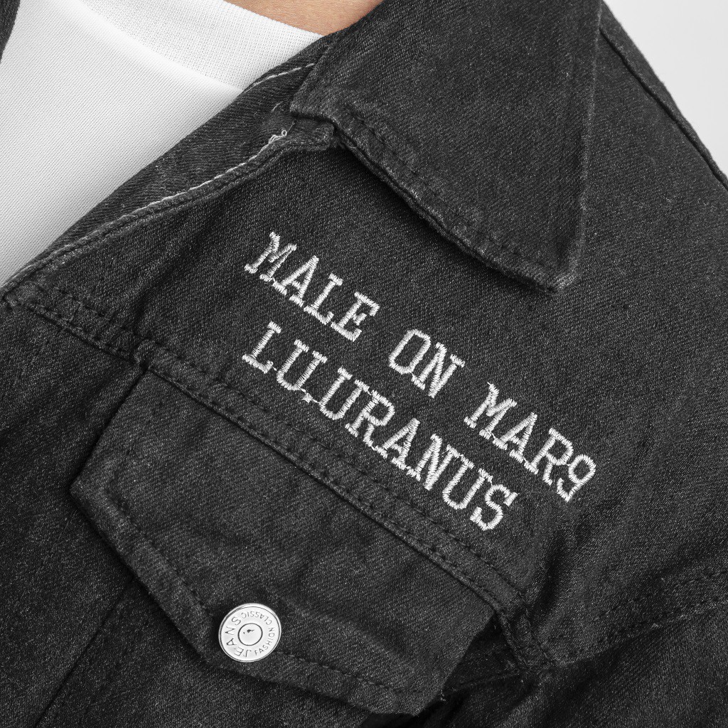 Áo khoác jean đắp tay unisex nam nữ TH Store bò màu đen cá tính ulzzang chống nắng