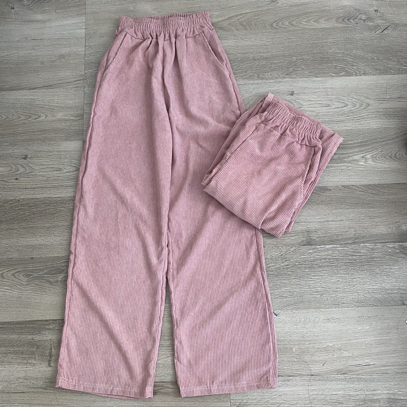 Quần Ống Rộng Nhung Gân Nữ MAGIC Phong Cách Hàn Quốc Ullzang