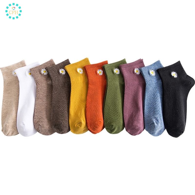 Vớ Cotton Họa Tiết Hoa Xinh Xắn Cho Nữ