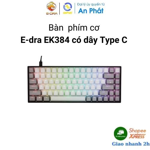 Bàn phím cơ Bluetooth E-Dra EK384W PBT Keycap, Gateron Switch I BH 24T Chính hãng Toàn Quốc I KeyBoard Edra EK 384W