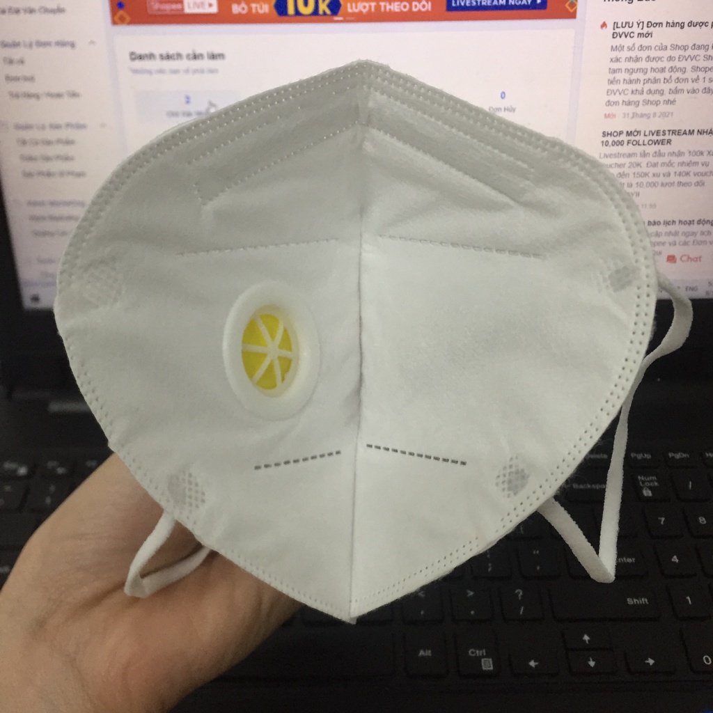 Khẩu trang SHB Pro mask 3D N95 Lọc Bụi Siêu Mịn, Có Van Thở, hàng Việt Nam xuất khẩu