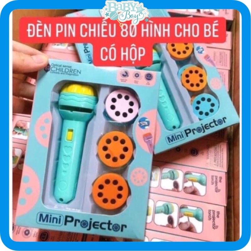 Đèn pin chiếu 80 hình ảnh động vật siêu nhân hoạt hình cho bé - Đồ chơi học tập và giải trí