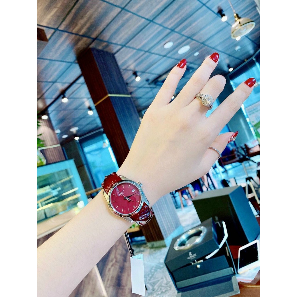 (Bảo hành 12 tháng) Đồng hồ nữ TISSOT dây da bóng, mặt chống xước, tặng box, bảo hành 12 tháng | BigBuy360 - bigbuy360.vn