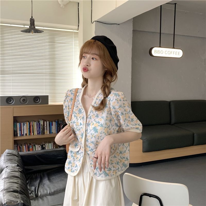 Áo tiểu thư cổ chữ V phong cách vintage, thời trang Pháp ngọt ngào | BigBuy360 - bigbuy360.vn