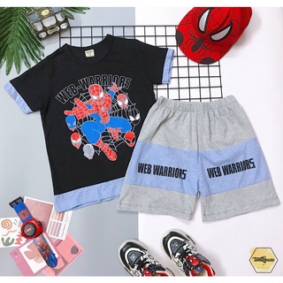 Bộ bé trai size đại tay ngắn họa tiết người nhện