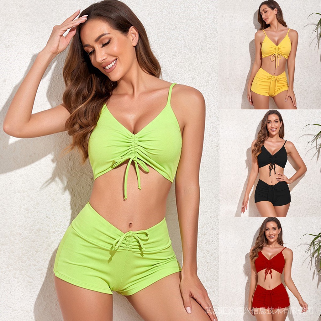Bộ Đồ Bơi Bikini 2022 Pit Họa Tiết Kẻ Sọc Nhiều Màu Sắc Cao Cấp Cỡ Nhỏ Phong Cách Mới Cho Nữ