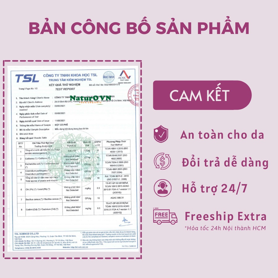 Bột cà phê nguyên chất - Đắp mặt - Giúp tẩy da chết, Dưỡng trắng da NaturO VN 100gr - Handmade- BCF01