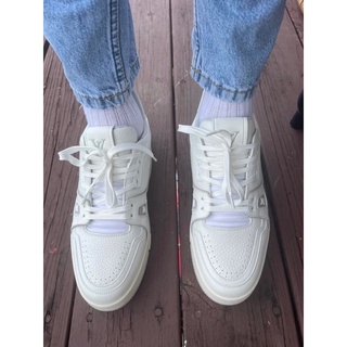 GIÀY LV TRAINERS SNEAKER ALL WHITE LAI AU [ BẢN CAO CẤP ]