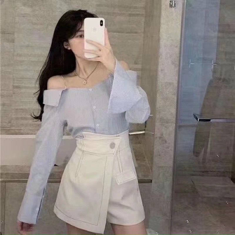 QUẦN GIẢ VÁY CẠP CHÉO TRẦN CHỈ NỔI