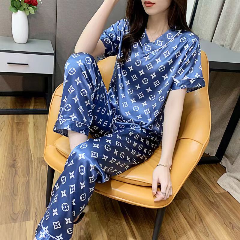 Bộ Đồ Ngủ Bằng Lụa Satin Tay Ngắn Thời Trang Hàn Quốc Dành Cho Nữ Size M-3XL