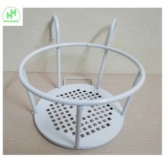 1 GIỎ SẮT Treo Chậu Hoa Ban Công Hình Tròn - Màu Trắng