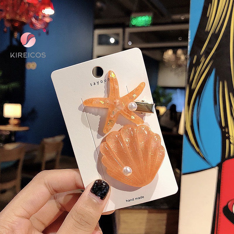 Set 2 Kẹp Tóc Sao Biển Và Sò Cao Cấp