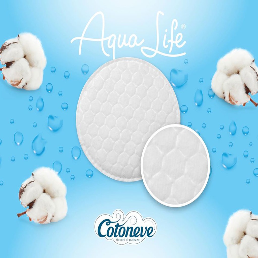 Combo 2 Gói Bông Tẩy Trang 100 Miếng, May Viền, Dập Nổi Aqua Life Cotoneve (Tặng Kèm Gói Bông Tẩy Trang 70 Miếng) | BigBuy360 - bigbuy360.vn