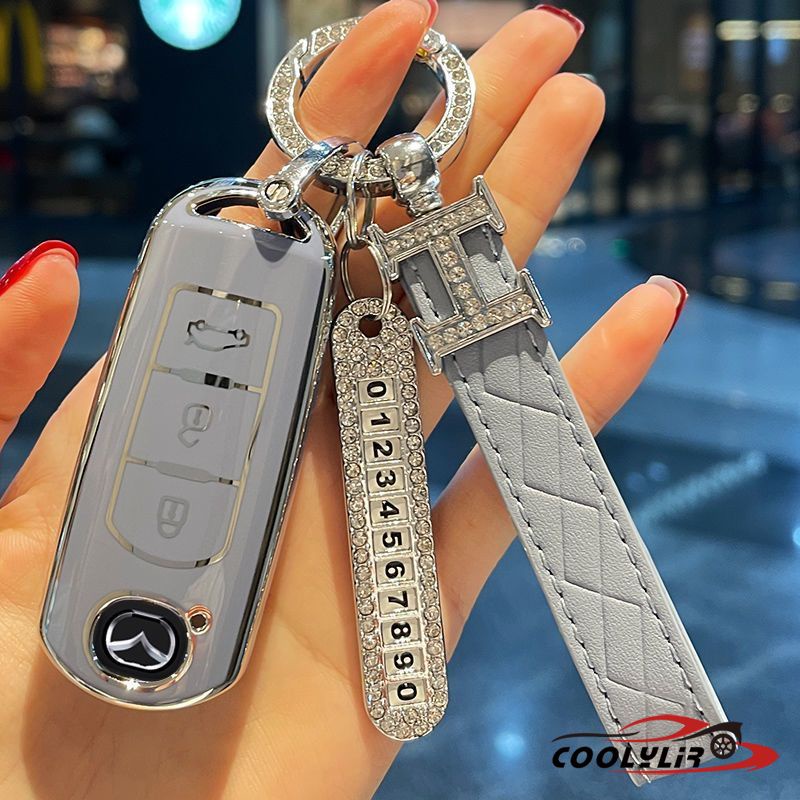 Vỏ Silicon TPU Mềm Bọc Chìa Khóa Xe Hơi 2 Nút Bấm Cho Mazda 2 3 5 6 8 Atenza CX5 CX-7 CX-9 MX-5 RX Smart