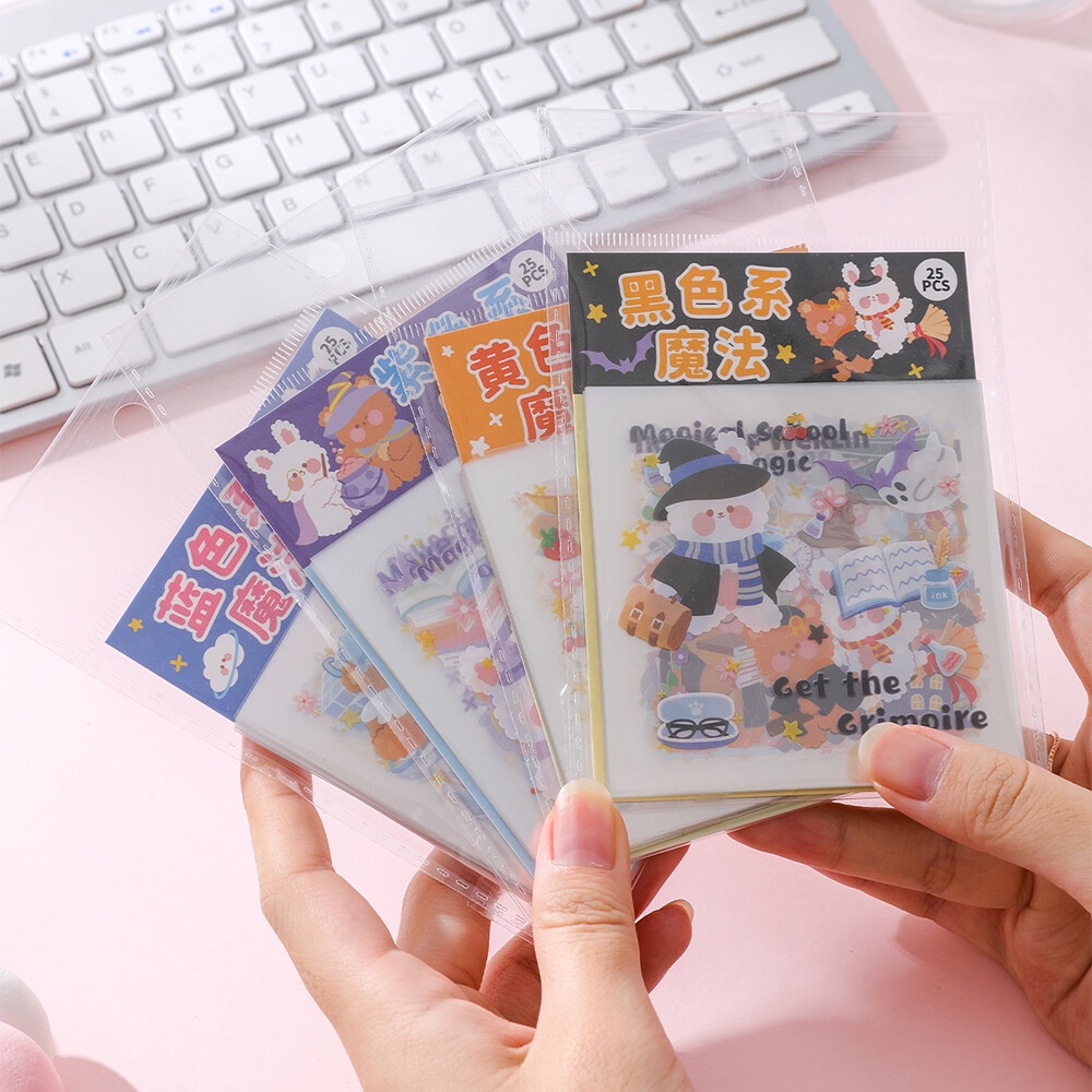 Túi 25 miếng dán INFEEL.ME hình thú cưng hoạt hình trang trí điện thoại sáng tạo