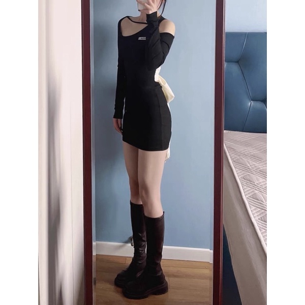 Đầm body thắt nơ eo