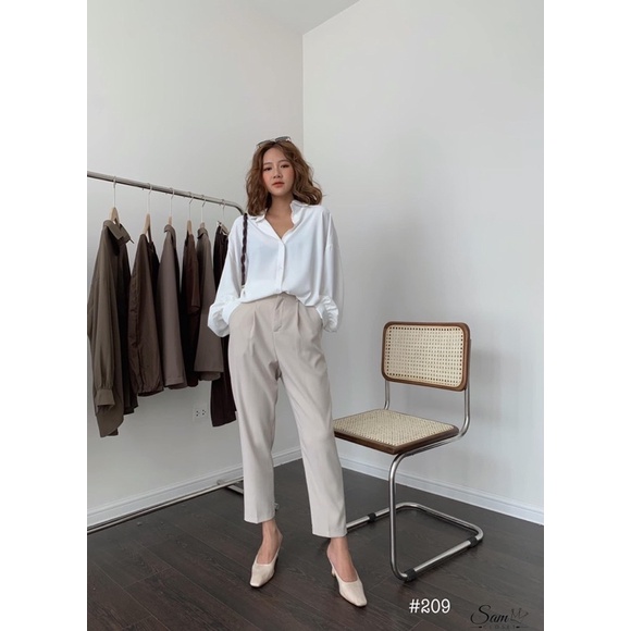 QUẦN ÂU NỮ, QUẦN BAGGY MÃ 209 CÔNG SỞ CẠP VIỀN TRÒN QUẢNG CHÂU LOẠI 1 MS20089