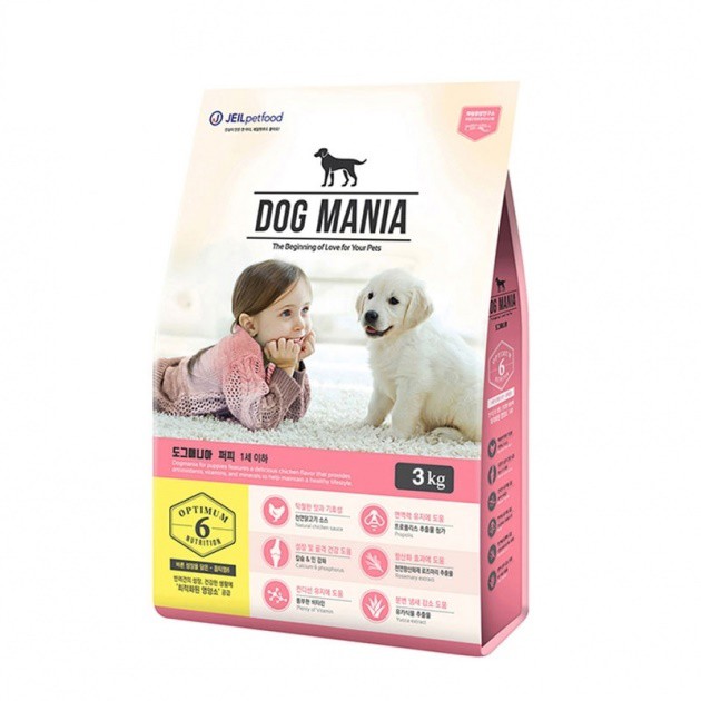 Dog Mania Puppy thức ăn hạt cho chó nhỏ dưới 6 tháng tuổi túi 3kg date xa giá rẻ - 5am store