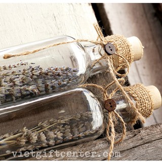 Chai thủy tinh lavender handmade trang trí