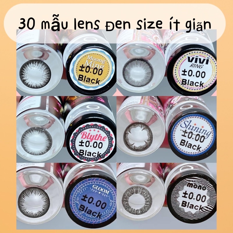 30 mẫu lens Đen_Black HOT size ít giãn_Không độ