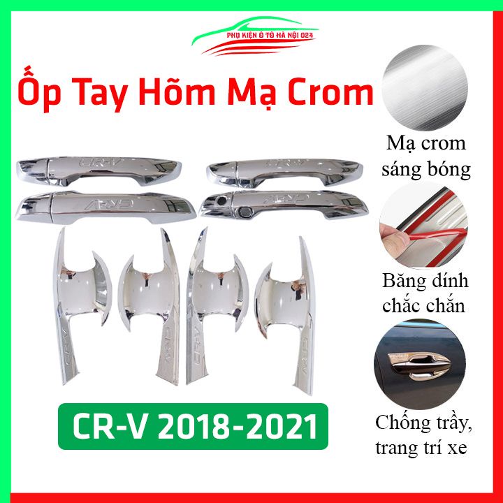 Ốp tay hõm mạ crom CRV 2018-2019-2020-2021-2022 sáng bóng chống trầy bảo vệ cửa xe ô tô