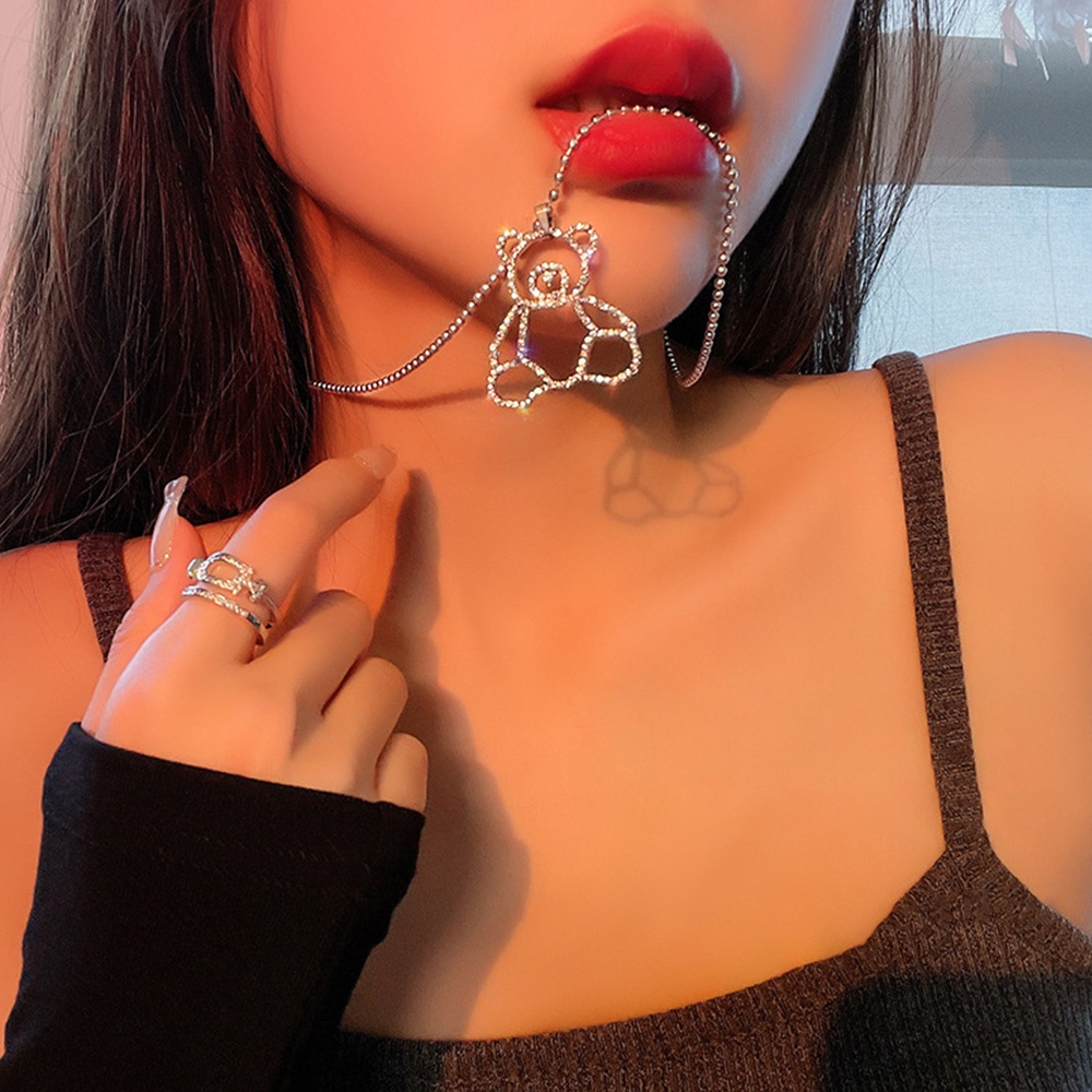 1 Vòng cổ Hình Gấu Phong Cách Hip hop Thời Trang Yanqueens Phù hợp với phụ nữ