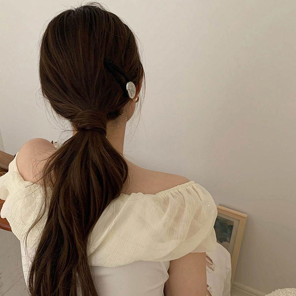 Kẹp Tóc Vải Đính Kim Cương Dễ Thương Dành Cho Nữ