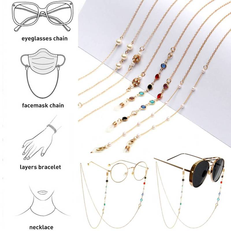 Dây đeo mắt kính dạng chuỗi hạt chống thất lạc thời trang cho nữ