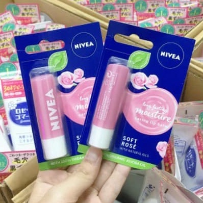 Son dưỡng ẩm môi Nivea Soft Rosé hoa hồng 4.8g, dưỡng môi mềm mại, căng bóng